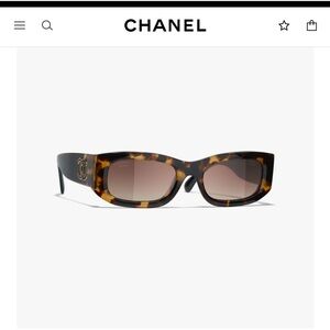 NWT Authentic Chanel Polarized Rectangle Sunglasses Summer 2024 Tortoise